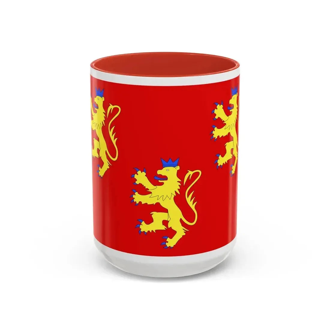Flag of Dordogne France 2 - Accent Coffee Mug 15oz Red - Go Mug Yourself