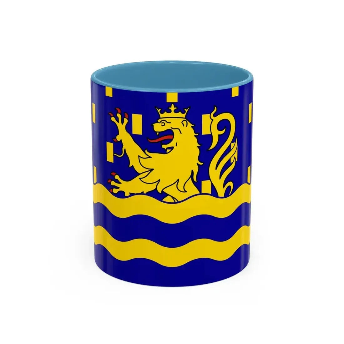 Flag of Doubs France 2 - Accent Coffee Mug 11oz Light Blue - Go Mug Yourself