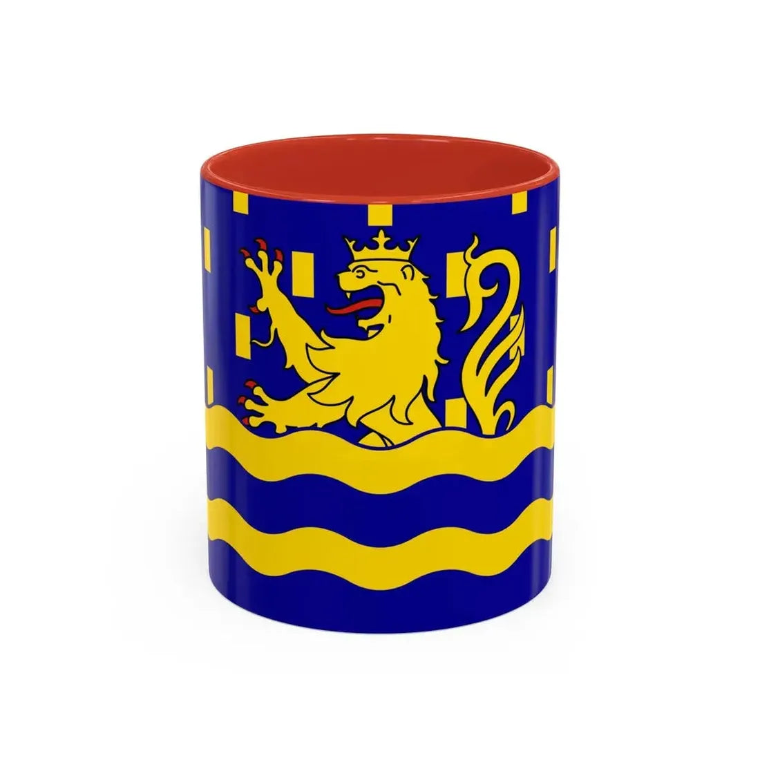 Flag of Doubs France 2 - Accent Coffee Mug 11oz Red - Go Mug Yourself