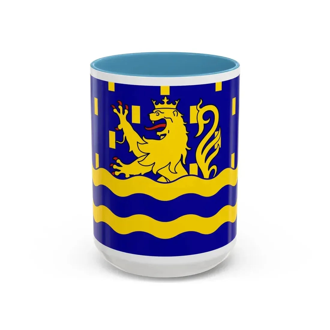 Flag of Doubs France 2 - Accent Coffee Mug 15oz Light Blue - Go Mug Yourself