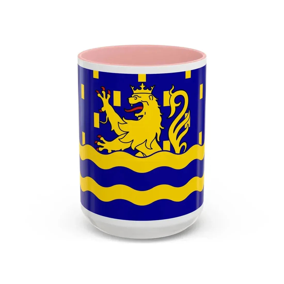 Flag of Doubs France 2 - Accent Coffee Mug 15oz Pink - Go Mug Yourself