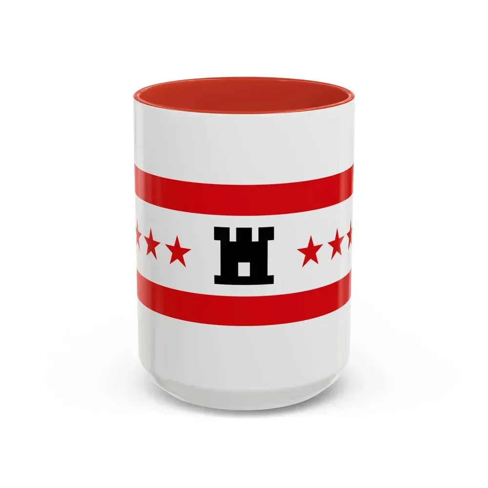 Flag of Drenthe Netherlands - Accent Coffee Mug 15oz Red - Go Mug Yourself