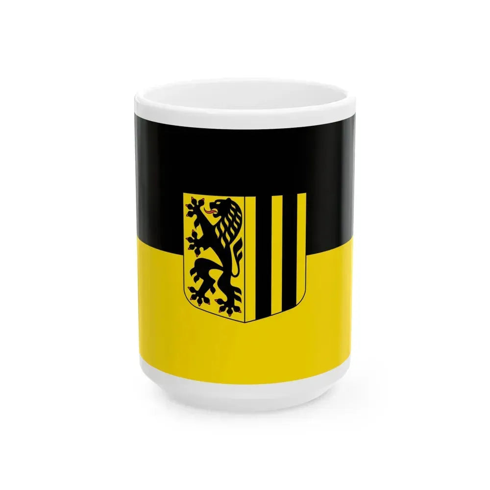 Flag of Dresden Germany - White Coffee Mug 15oz - Go Mug Yourself