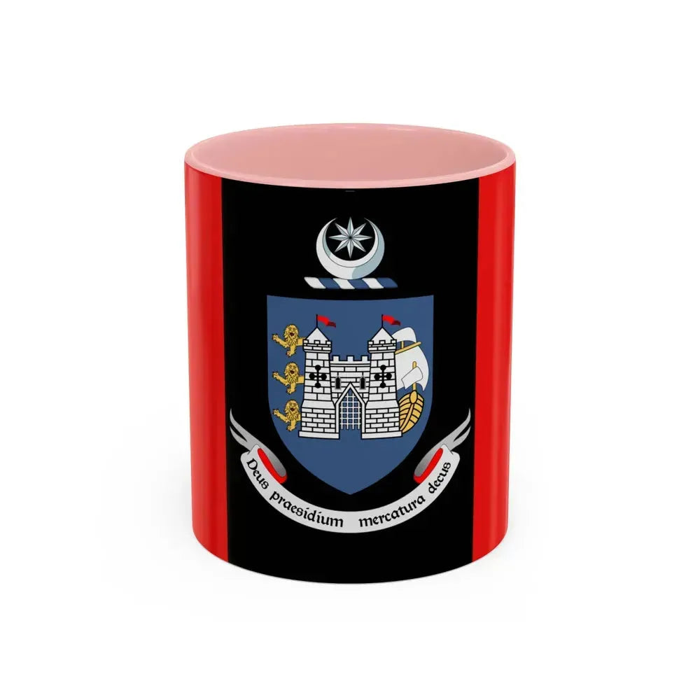 Flag of Drogheda Ireland - Accent Coffee Mug 11oz Pink - Go Mug Yourself