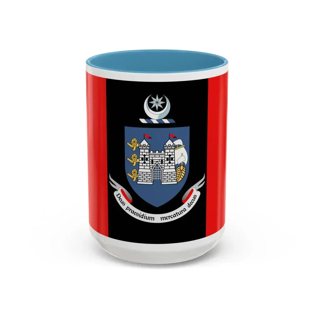 Flag of Drogheda Ireland - Accent Coffee Mug 15oz Light Blue - Go Mug Yourself