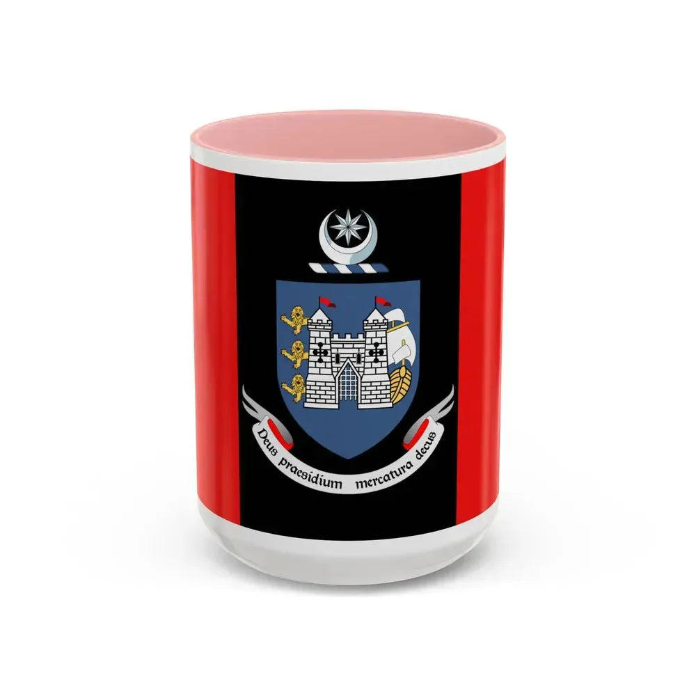 Flag of Drogheda Ireland - Accent Coffee Mug 15oz Pink - Go Mug Yourself