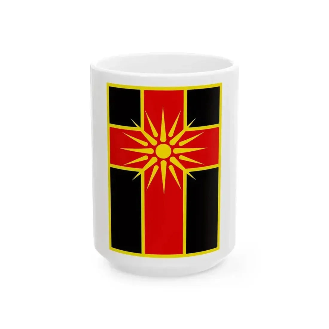 Flag of Drugovo Municipality North Macedonia (North Macedonia) White Coffee Mug 15oz - Go Mug Yourself
