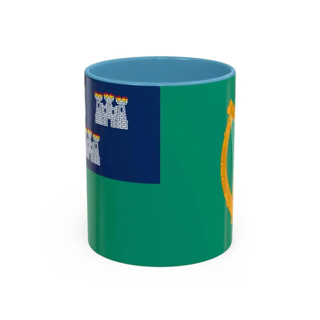 Flag of Dublin City Ireland - Accent Coffee Mug 11oz Light Blue - Go Mug Yourself