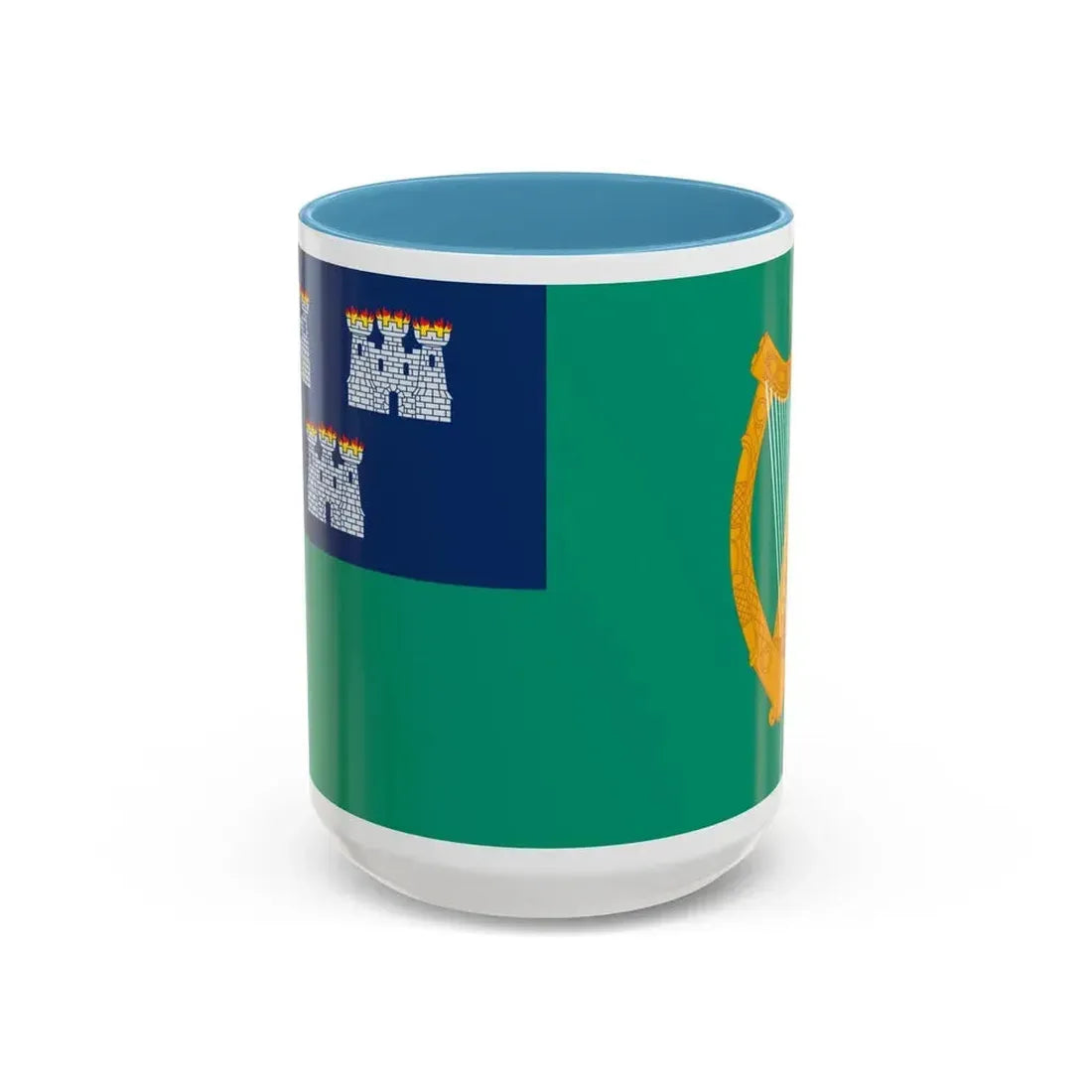Flag of Dublin City Ireland - Accent Coffee Mug 15oz Light Blue - Go Mug Yourself