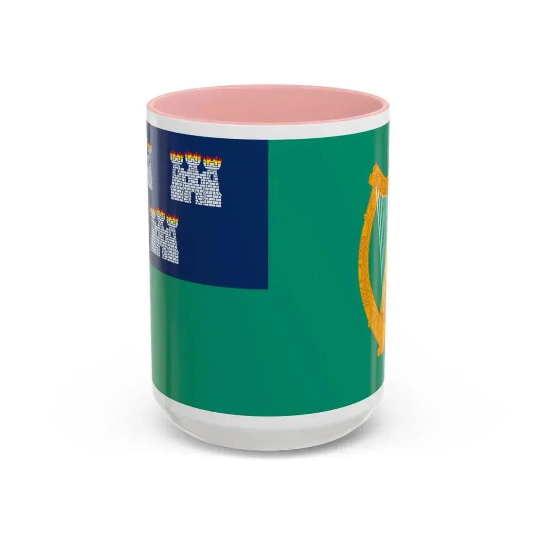 Flag of Dublin City Ireland - Accent Coffee Mug 15oz Pink - Go Mug Yourself