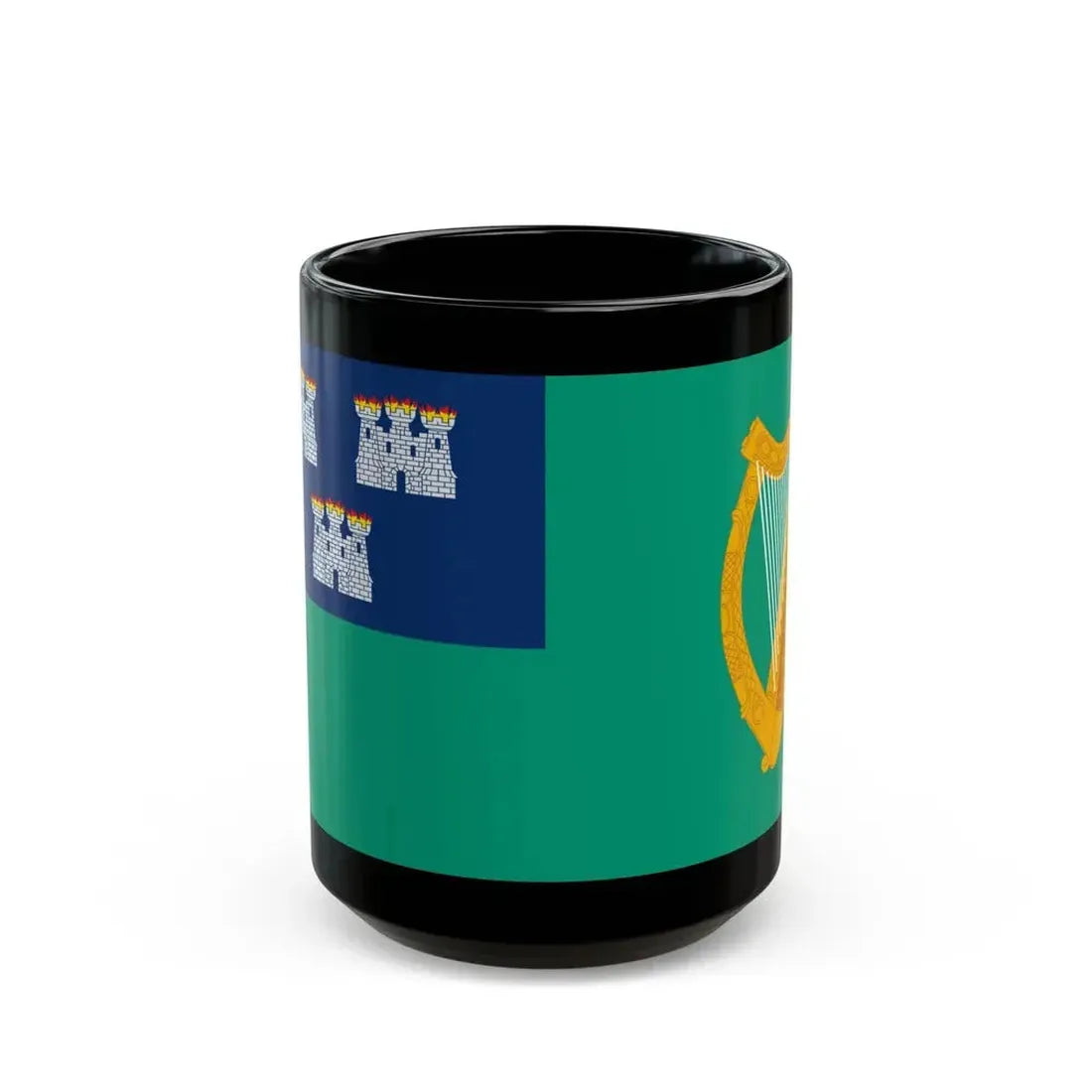 Flag of Dublin City Ireland - Black Coffee Mug 15oz - Go Mug Yourself