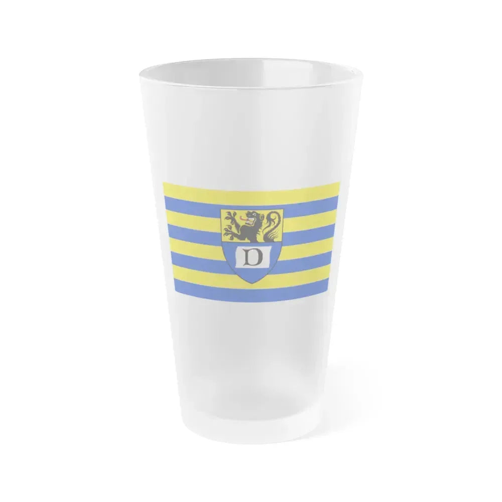 Flag of Dueren Germany - Frosted Pint Glass 16oz 16oz Frosted - Go Mug Yourself