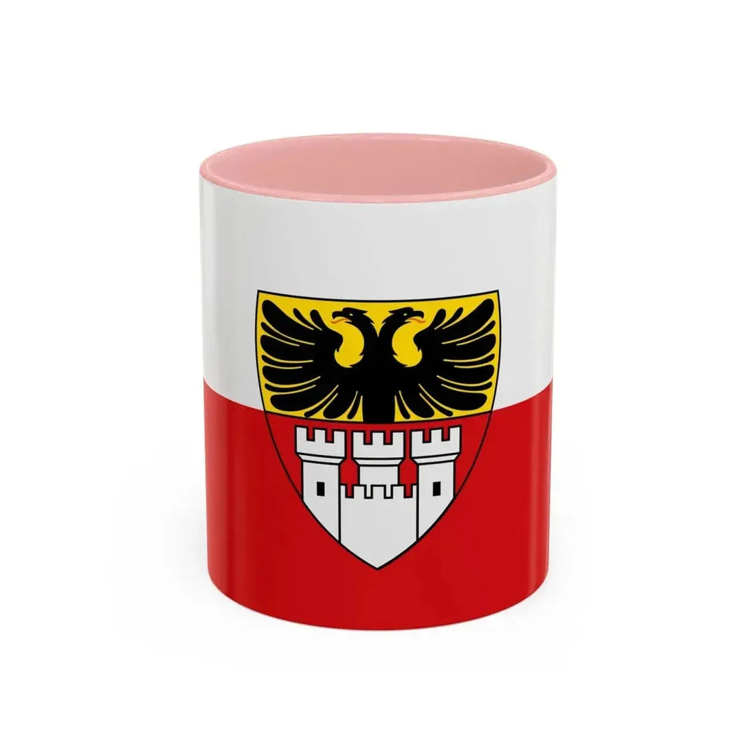 Flag of Duisburg mit Wappen Germany - Accent Coffee Mug 11oz Pink - Go Mug Yourself