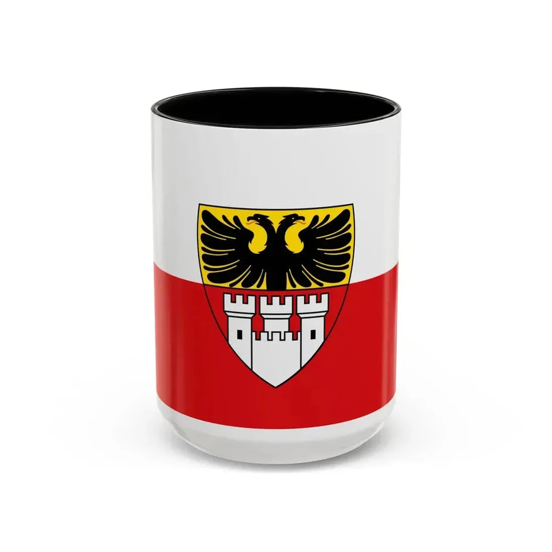 Flag of Duisburg mit Wappen Germany - Accent Coffee Mug 15oz Black - Go Mug Yourself