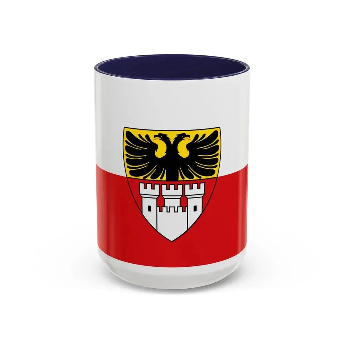 Flag of Duisburg mit Wappen Germany - Accent Coffee Mug 15oz Navy - Go Mug Yourself