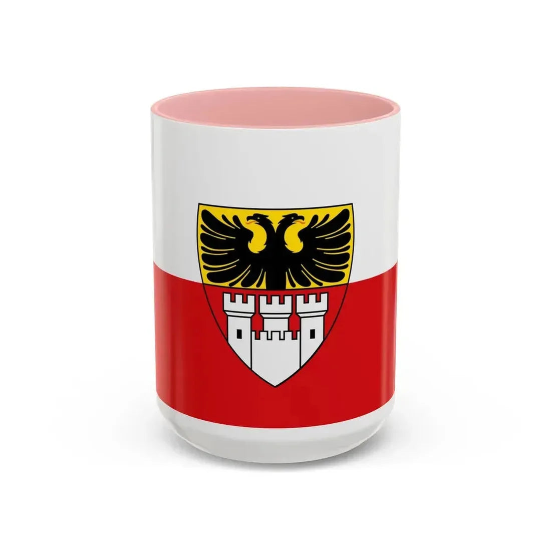 Flag of Duisburg mit Wappen Germany - Accent Coffee Mug 15oz Pink - Go Mug Yourself