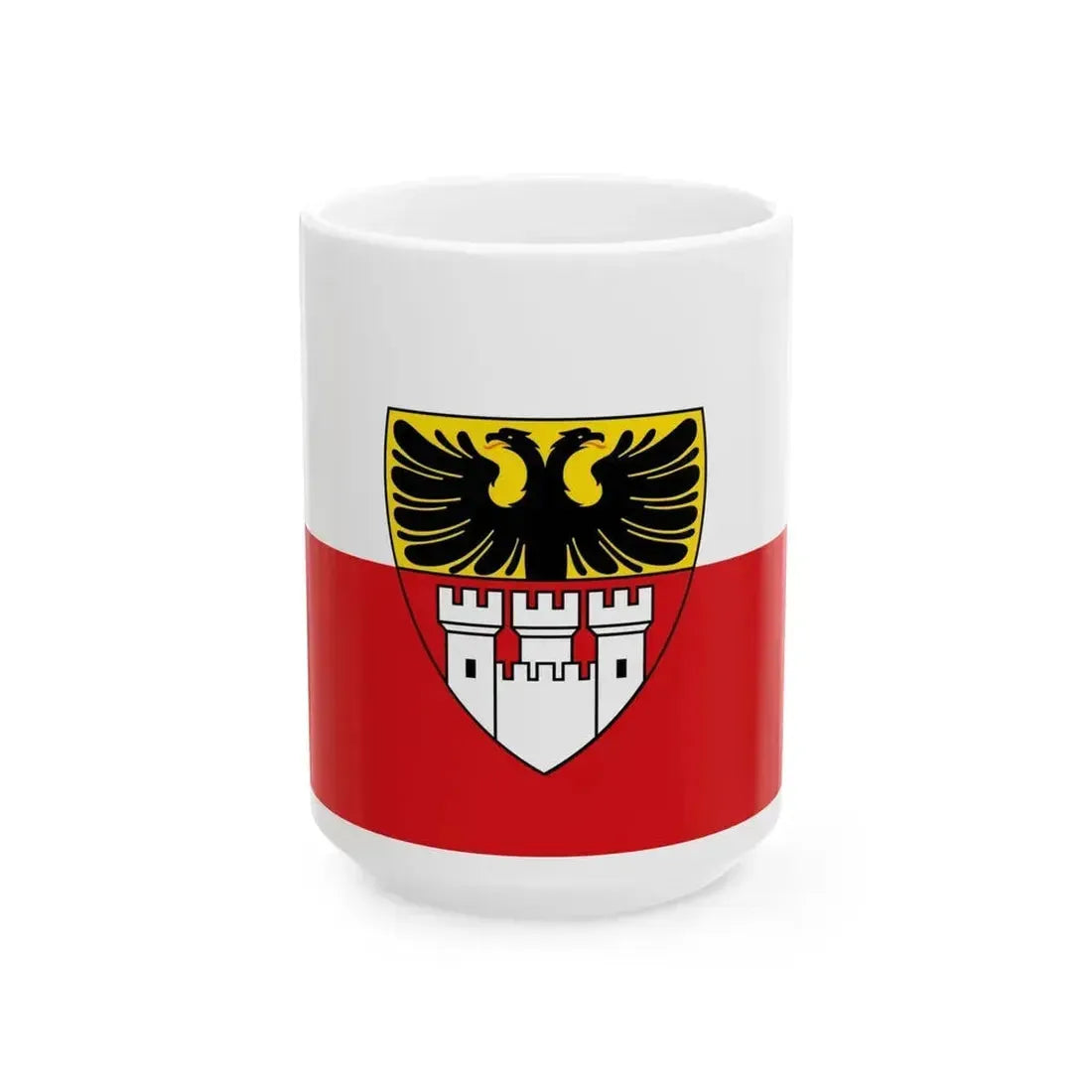Flag of Duisburg mit Wappen Germany - White Coffee Mug 15oz - Go Mug Yourself
