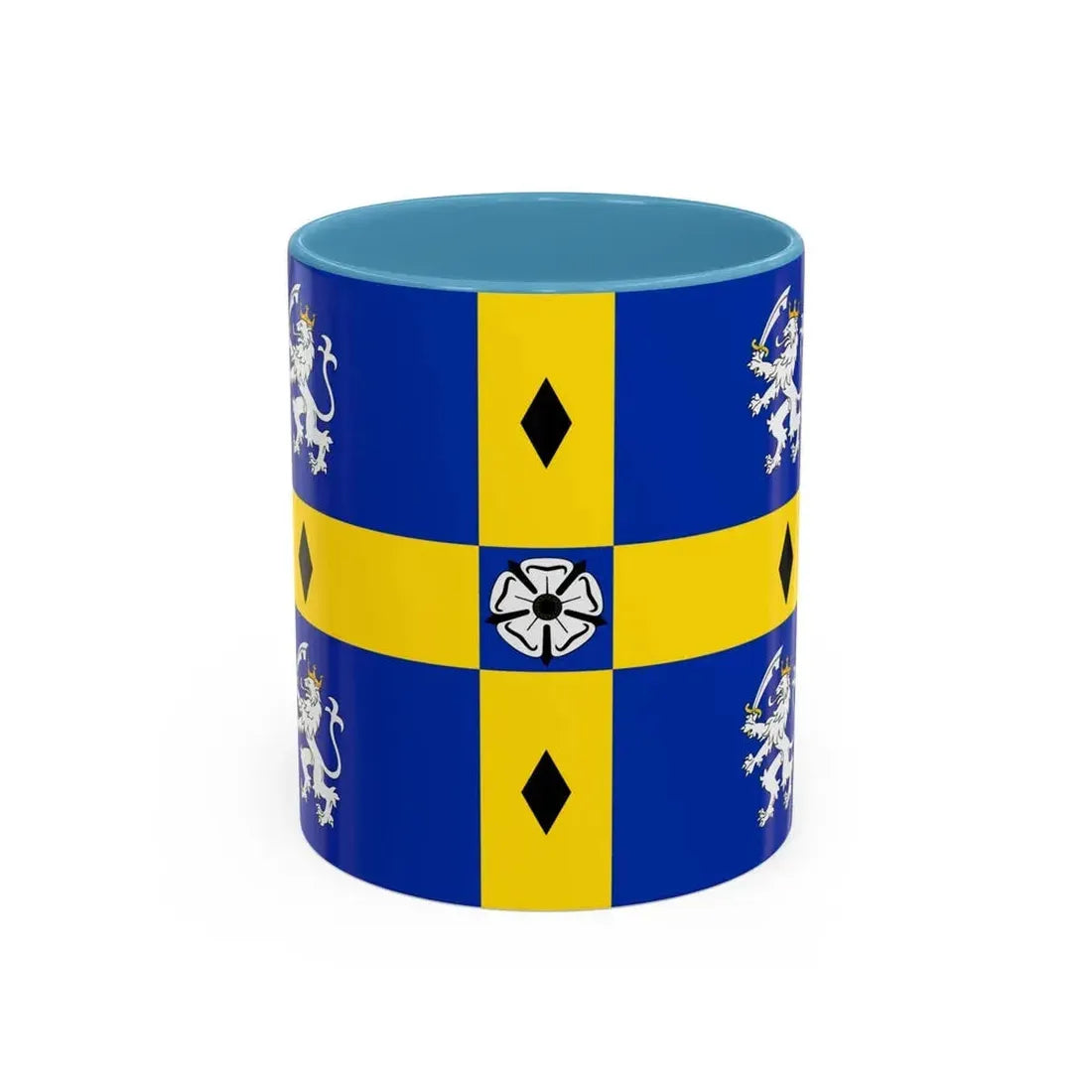 Flag of Durham County Council UK - Accent Coffee Mug 11oz Light Blue - Go Mug Yourself