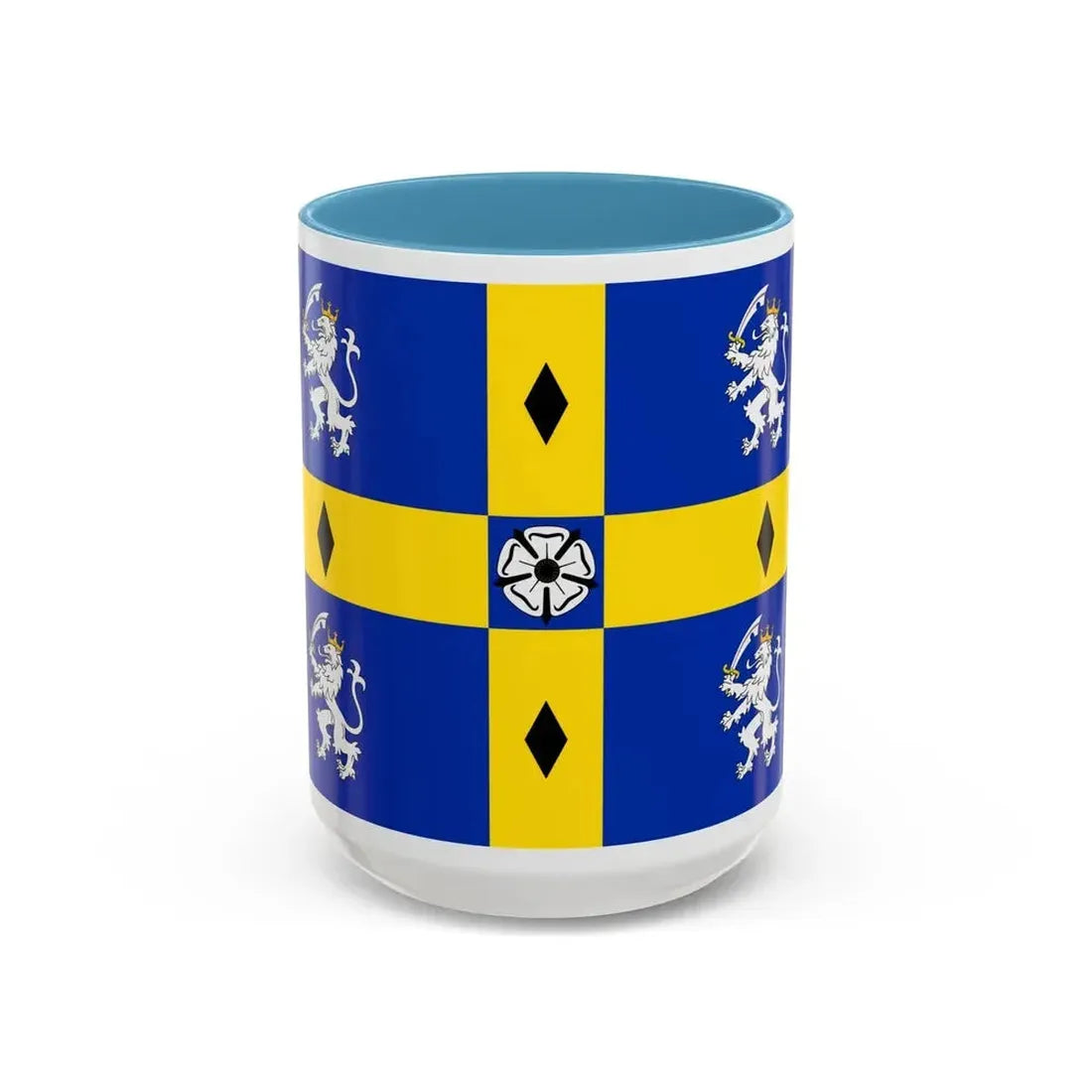 Flag of Durham County Council UK - Accent Coffee Mug 15oz Light Blue - Go Mug Yourself