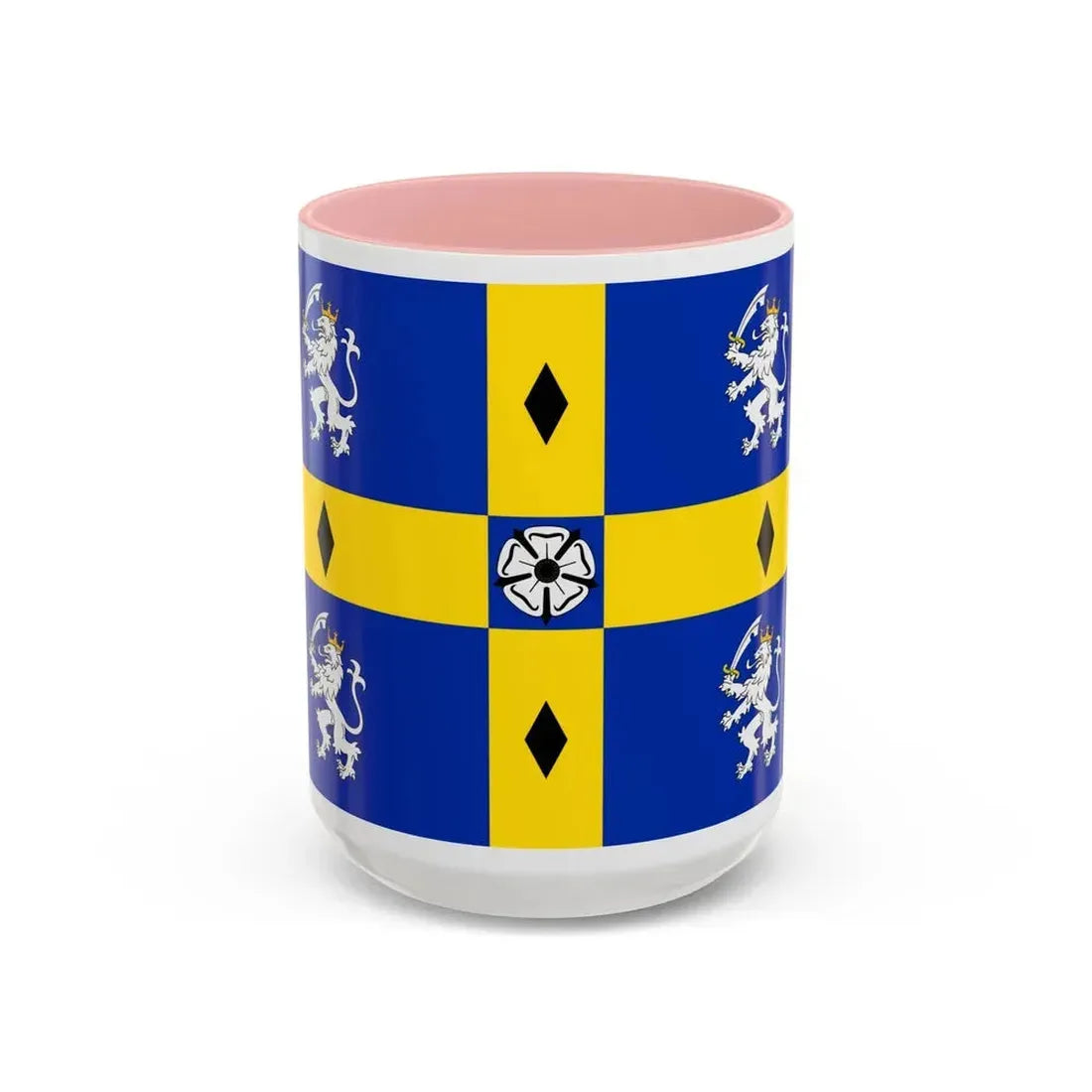 Flag of Durham County Council UK - Accent Coffee Mug 15oz Pink - Go Mug Yourself
