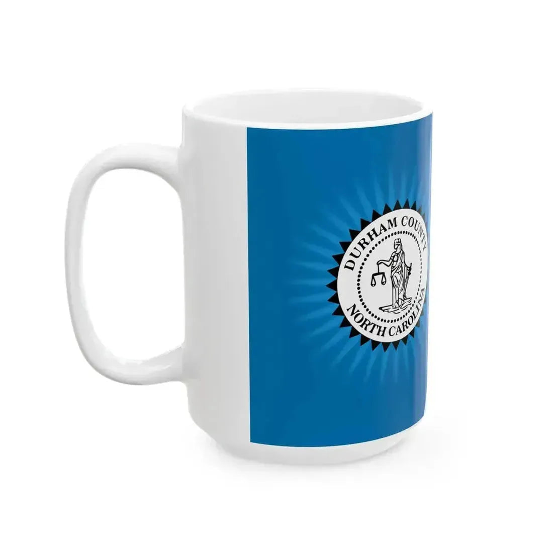 Flag of Durham County North Carolina 2002-2020 (United States) White Coffee Mug - Go Mug Yourself