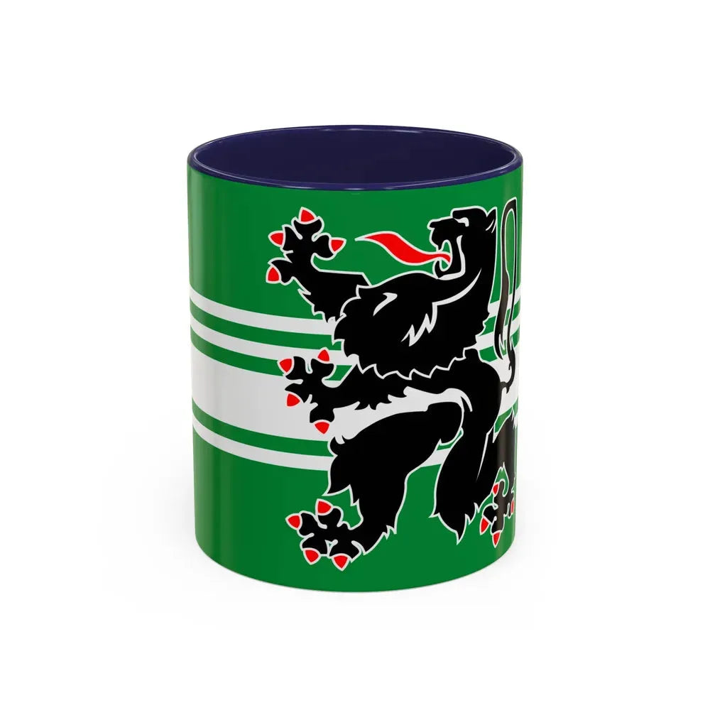 Flag of East Flanders Belgium - Accent Coffee Mug 11oz Navy - Go Mug Yourself