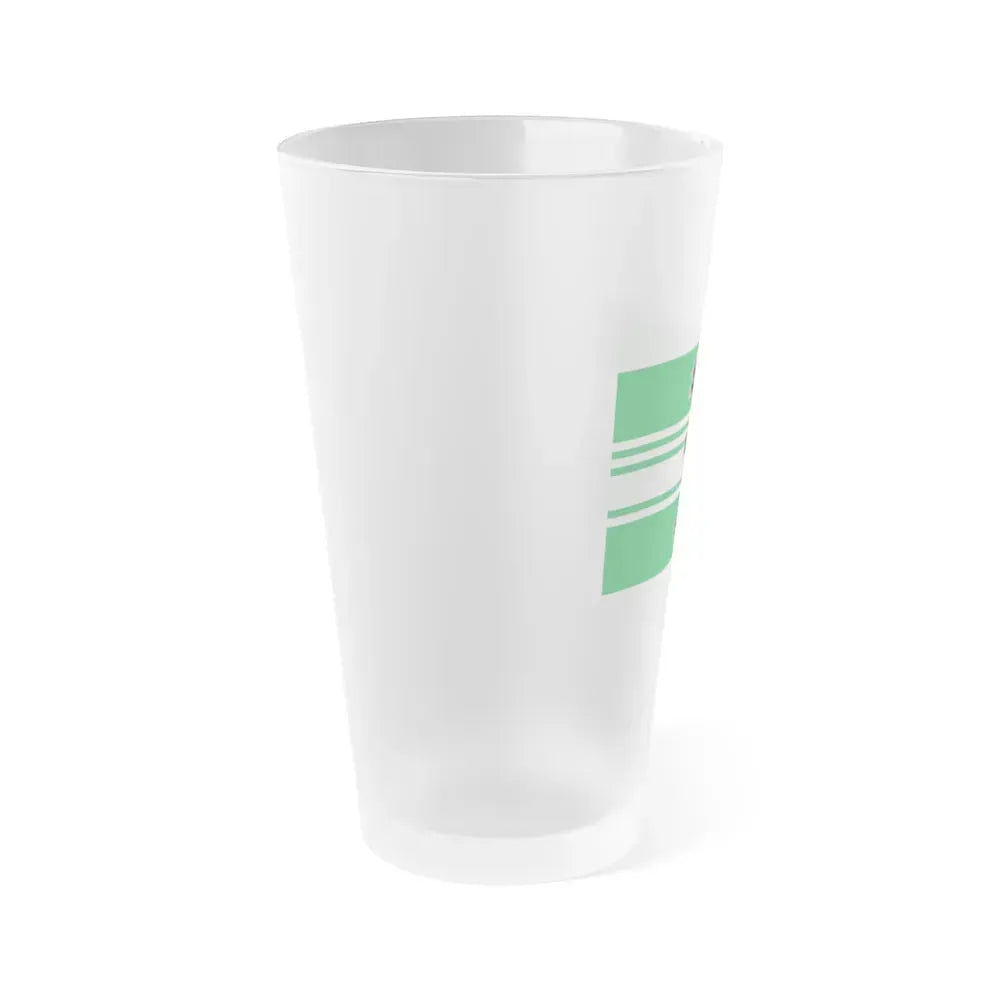 Flag of East Flanders Belgium - Frosted Pint Glass 16oz - Go Mug Yourself