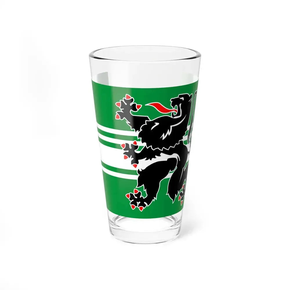 Flag of East Flanders Belgium - Pint Glass 16oz 16oz - Go Mug Yourself