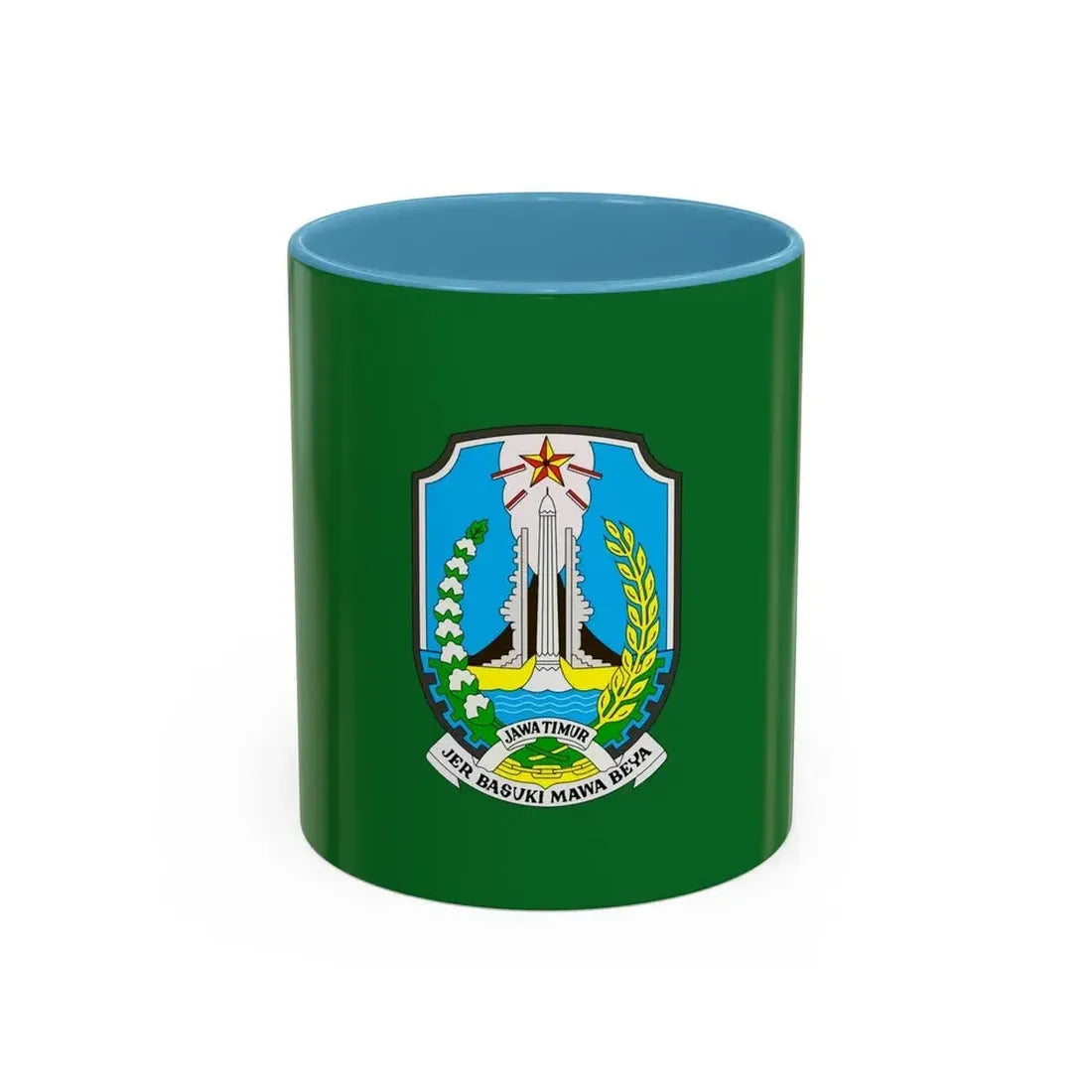 Flag of East Java Indonesia - Accent Coffee Mug 11oz Light Blue - Go Mug Yourself