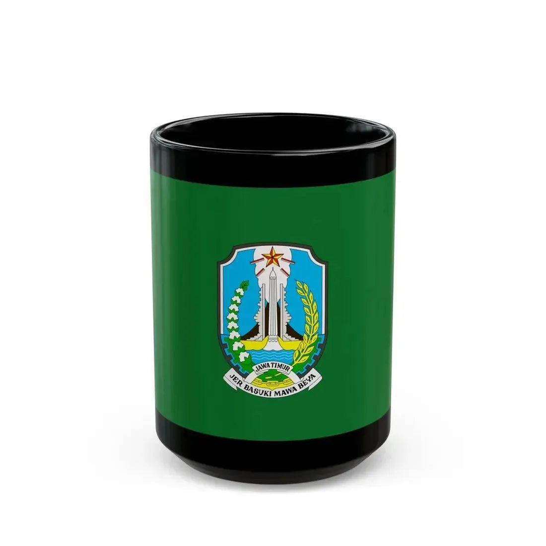 Flag of East Java Indonesia - Black Coffee Mug 15oz - Go Mug Yourself