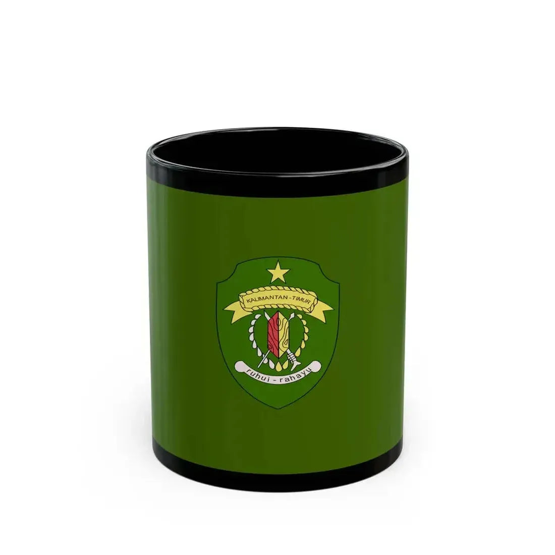 Flag of East Kalimantan Indonesia - Black Coffee Mug 11oz - Go Mug Yourself