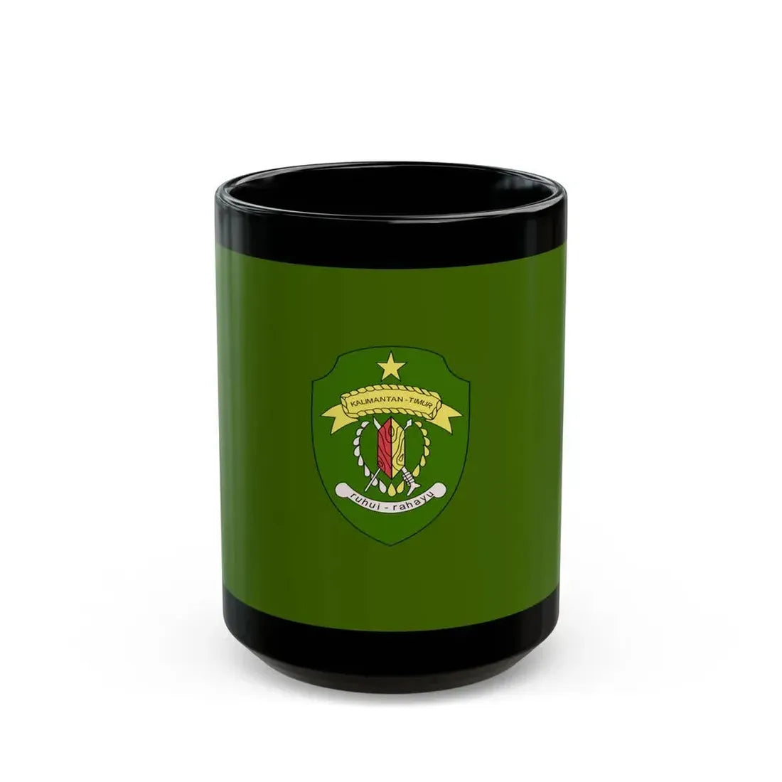 Flag of East Kalimantan Indonesia - Black Coffee Mug 15oz - Go Mug Yourself