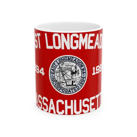 Flag of East Longmeadow Massachusetts (United States) White Coffee Mug 11oz - Go Mug Yourself