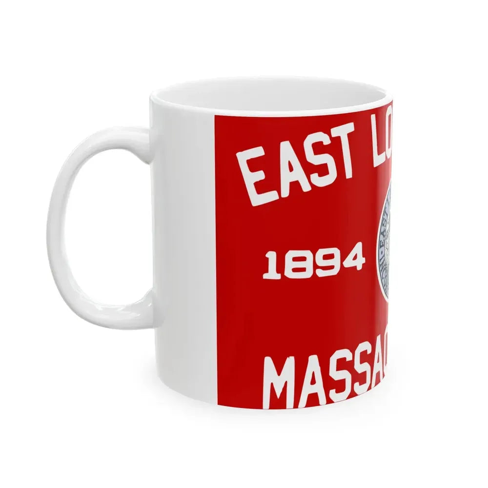Flag of East Longmeadow Massachusetts (United States) White Coffee Mug - Go Mug Yourself