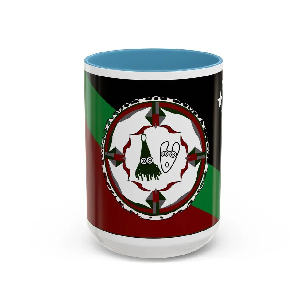 Flag of East New Britain Papa New Guinea - Accent Coffee Mug 15oz Light Blue - Go Mug Yourself