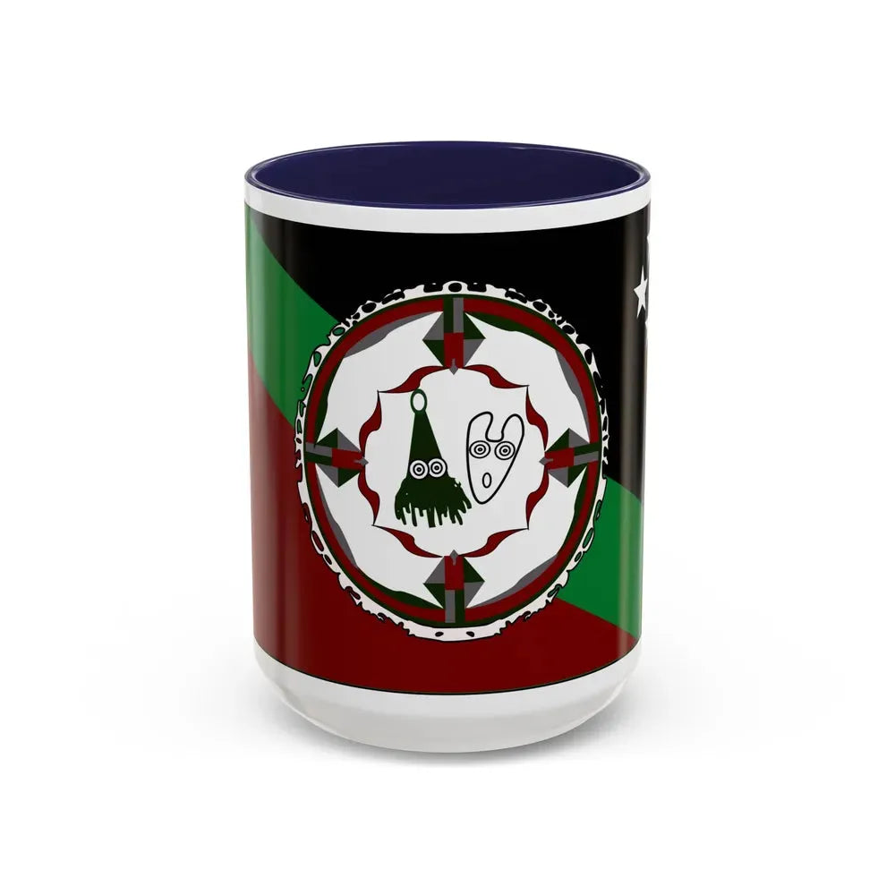 Flag of East New Britain Papa New Guinea - Accent Coffee Mug 15oz Navy - Go Mug Yourself
