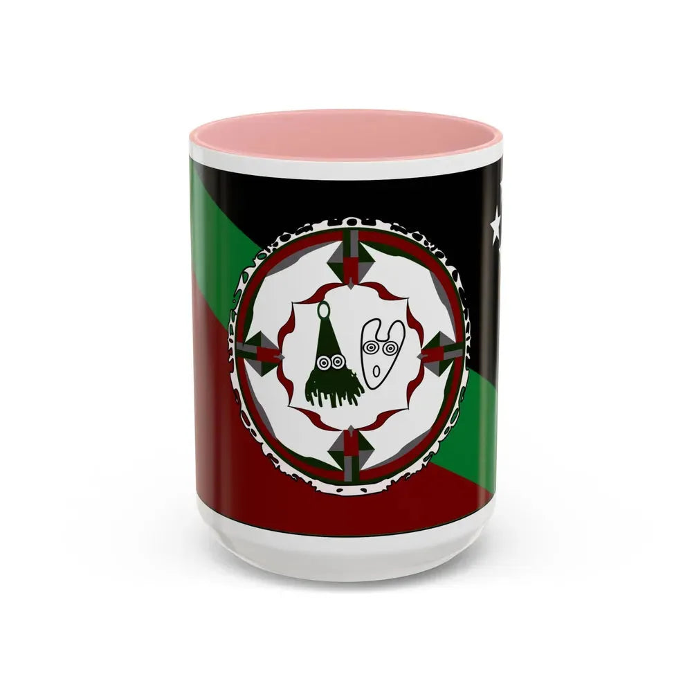 Flag of East New Britain Papa New Guinea - Accent Coffee Mug 15oz Pink - Go Mug Yourself