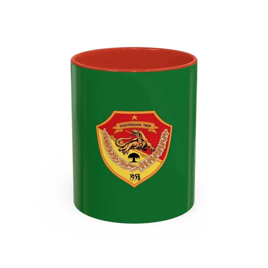 Flag of East Nusa Tenggara Indonesia - Accent Coffee Mug 11oz Red - Go Mug Yourself