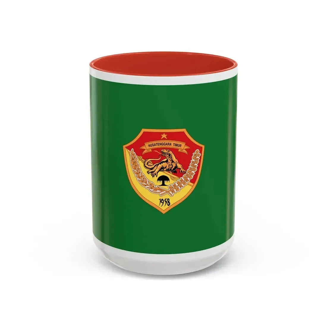 Flag of East Nusa Tenggara Indonesia - Accent Coffee Mug 15oz Red - Go Mug Yourself