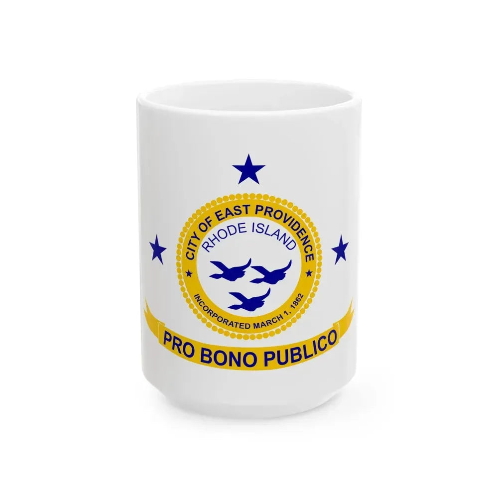 Flag of East Providence Rhode Island (United States) White Coffee Mug 15oz - Go Mug Yourself