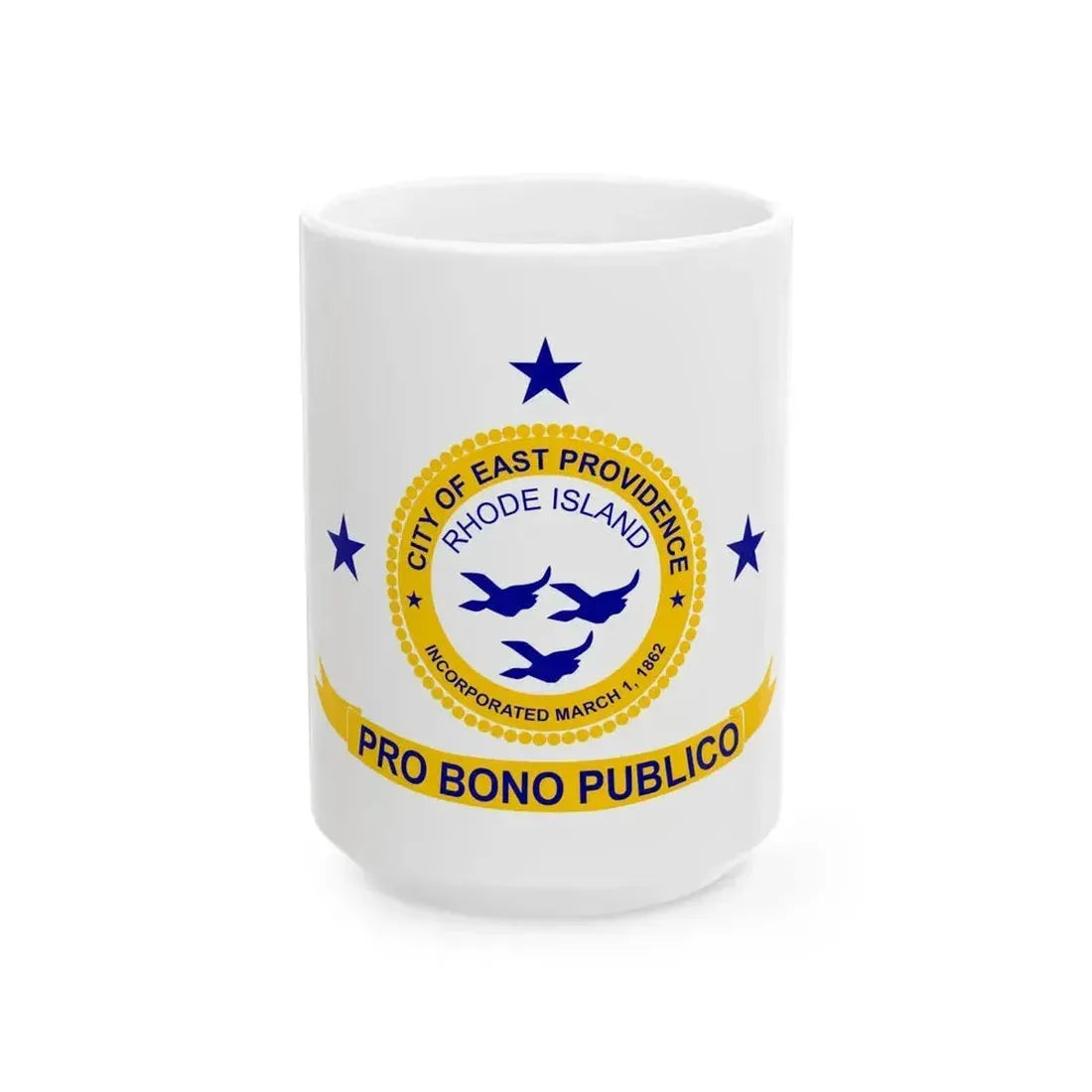 Flag of East Providence Rhode Island (United States) White Coffee Mug 15oz - Go Mug Yourself
