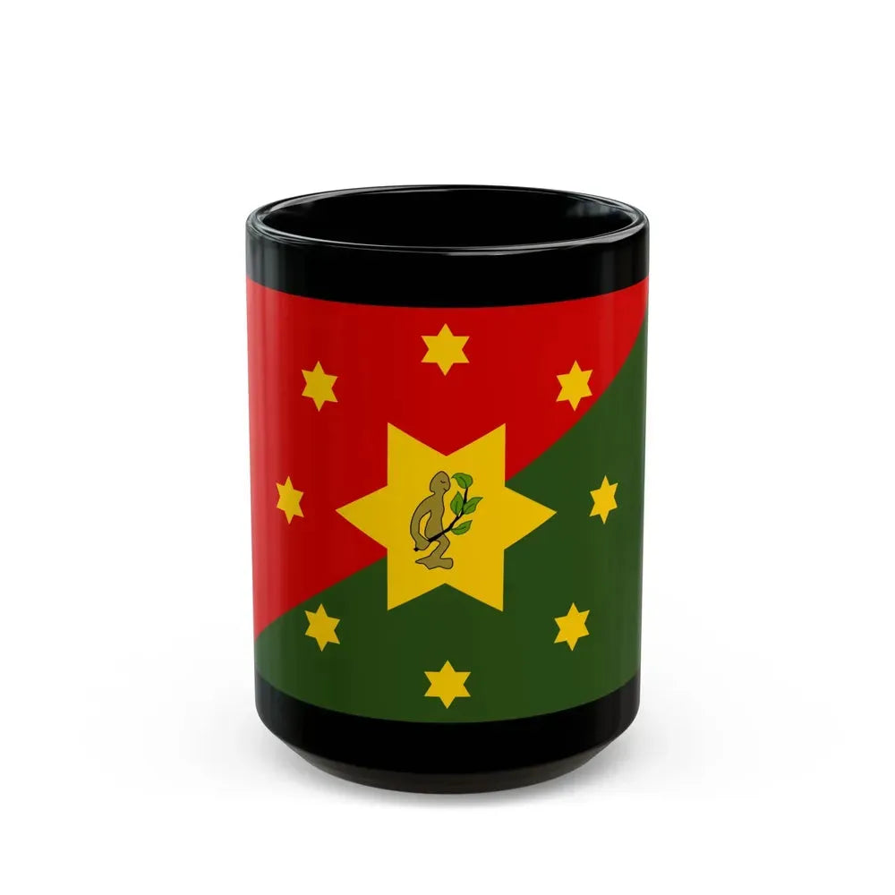 Flag of Eastern Highlands Papa New Guinea - Black Coffee Mug 15oz - Go Mug Yourself
