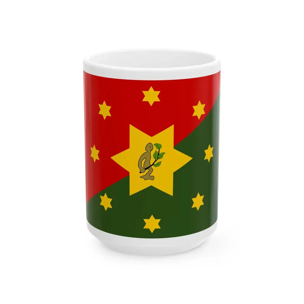 Flag of Eastern Highlands Papa New Guinea - White Coffee Mug 15oz - Go Mug Yourself