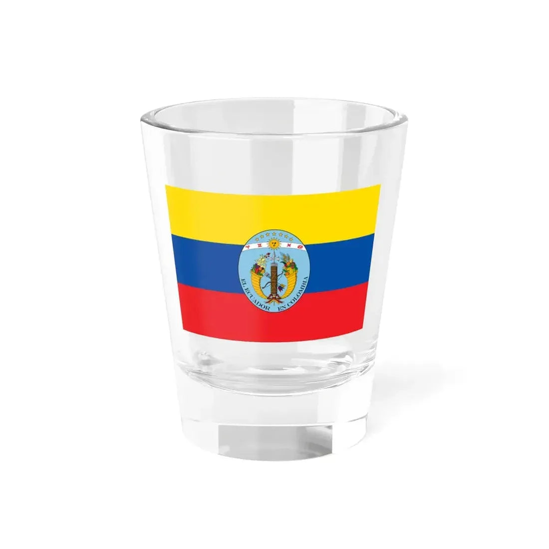 Flag of Ecuador 1830-1835 (Ecuador) Shot Glass 1.5oz 1.5oz - Go Mug Yourself
