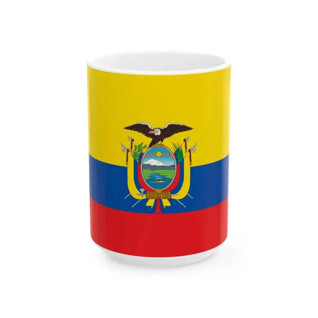 Flag of Ecuador (Ecuador) White Coffee Mug 15oz - Go Mug Yourself
