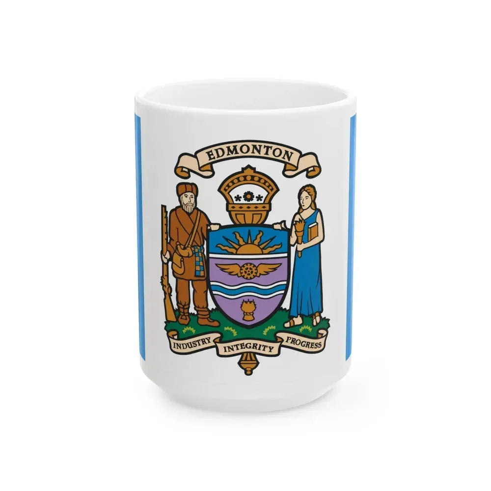 Flag of Edmonton Canada - White Coffee Mug 15oz - Go Mug Yourself