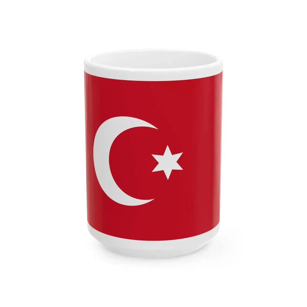 Flag of Egypt 19th century 6point (Egypt) White Coffee Mug 15oz - Go Mug Yourself