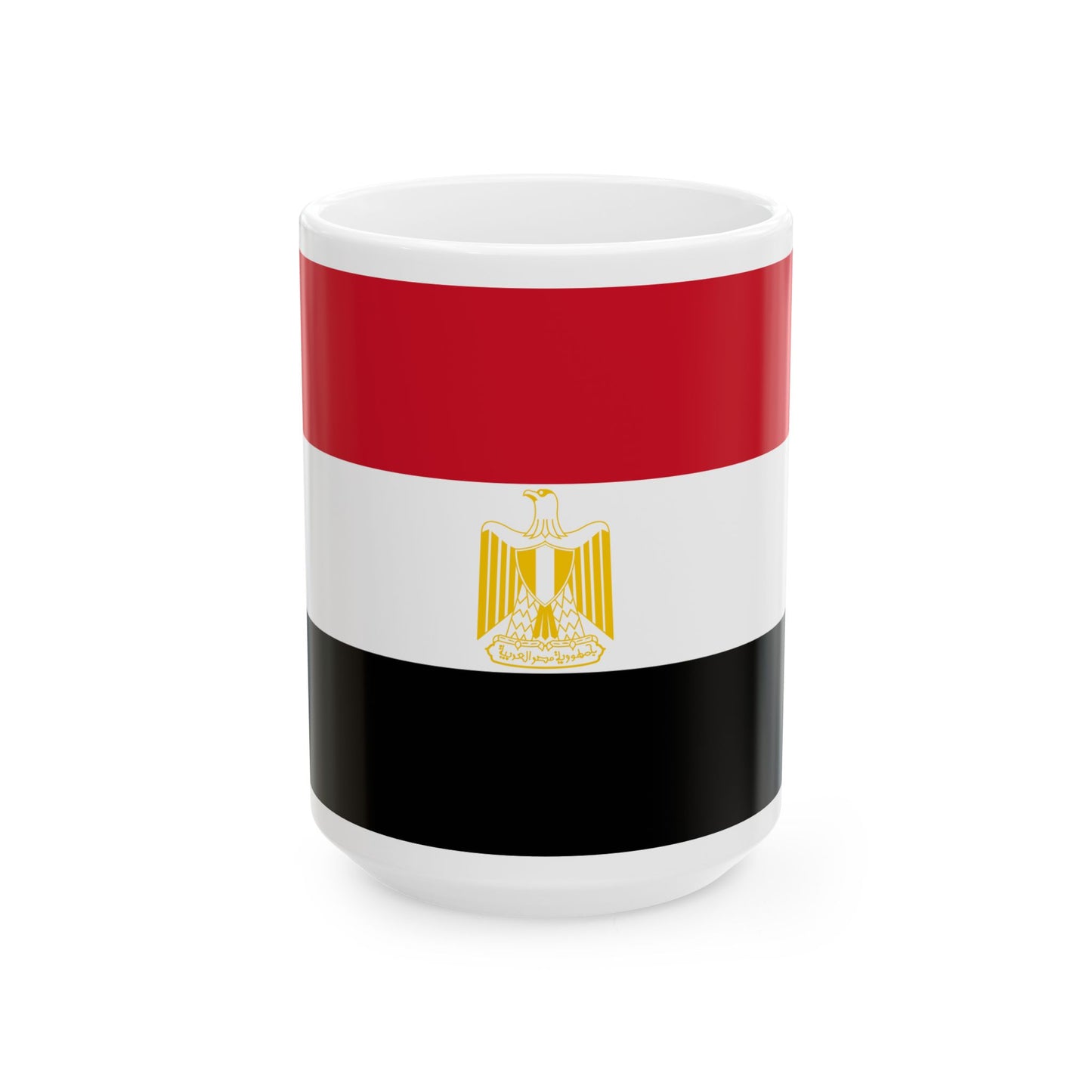 Flag of Egypt Coat of arms variant (Egypt) White Coffee Mug-15oz-Go Mug Yourself