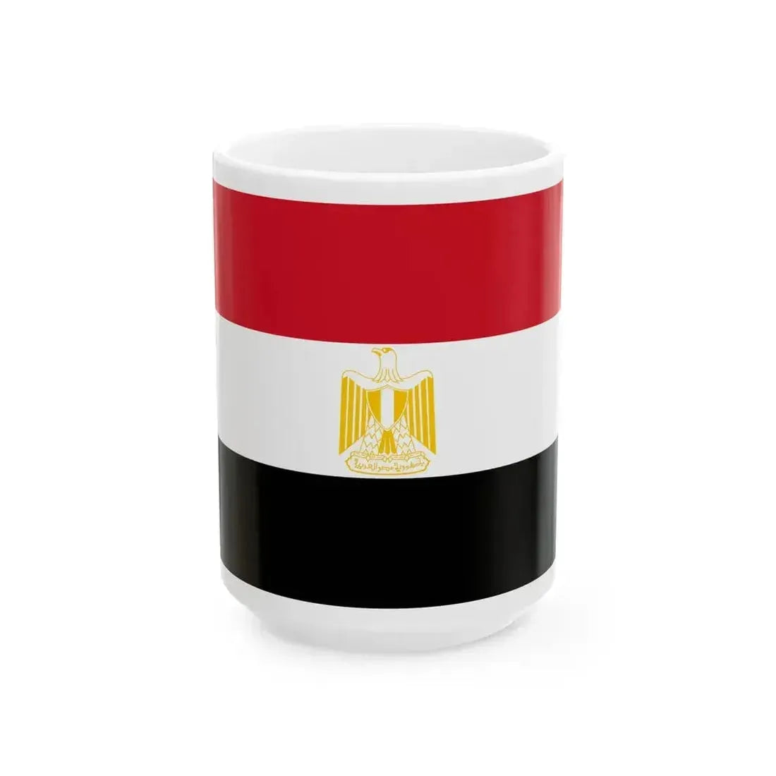 Flag of Egypt Coat of arms variant (Egypt) White Coffee Mug 15oz - Go Mug Yourself