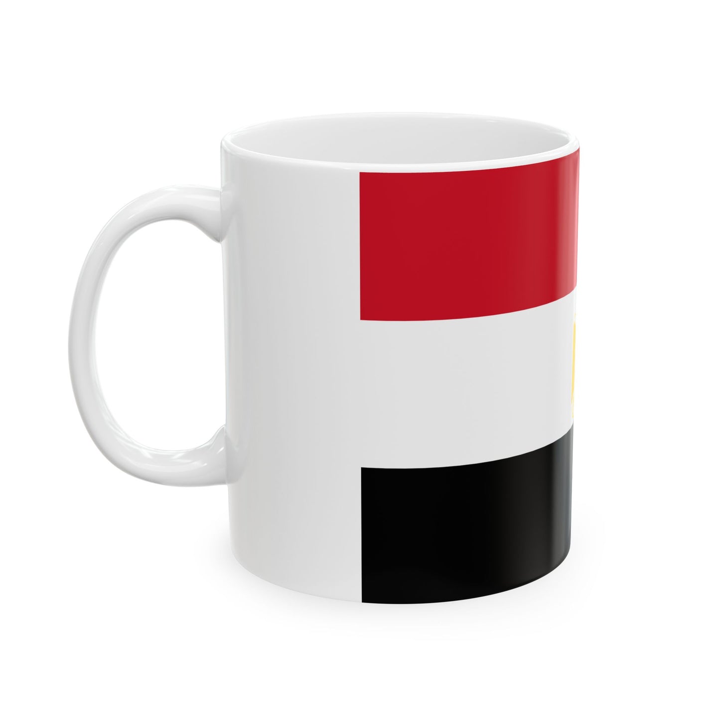 Flag of Egypt Coat of arms variant (Egypt) White Coffee Mug-Go Mug Yourself